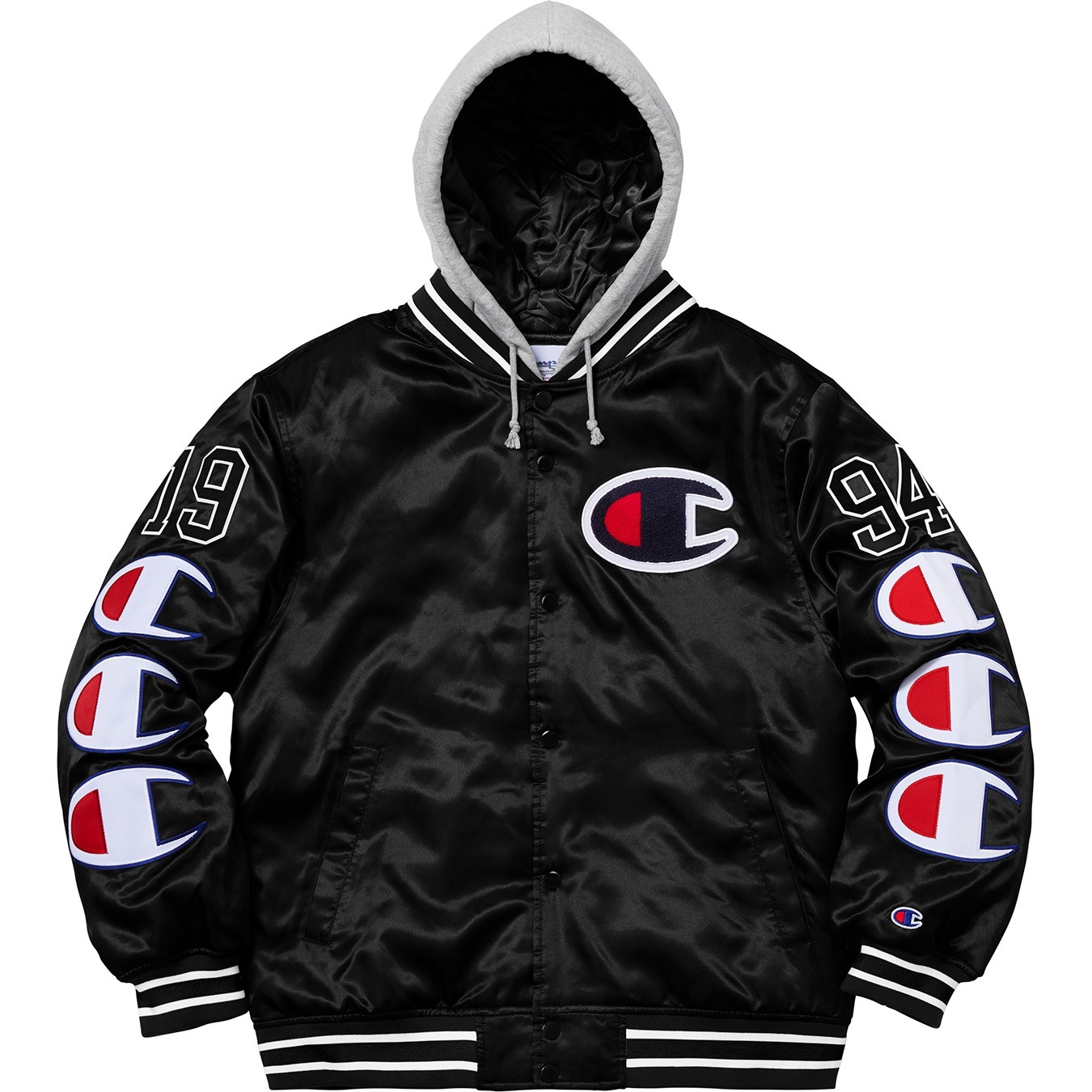 Supreme®/Champion® Hooded Satin Varsity Jacket view 11